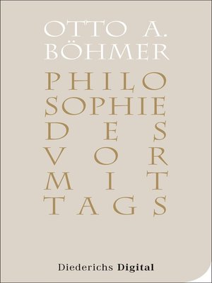 cover image of Philosophie des Vormittags